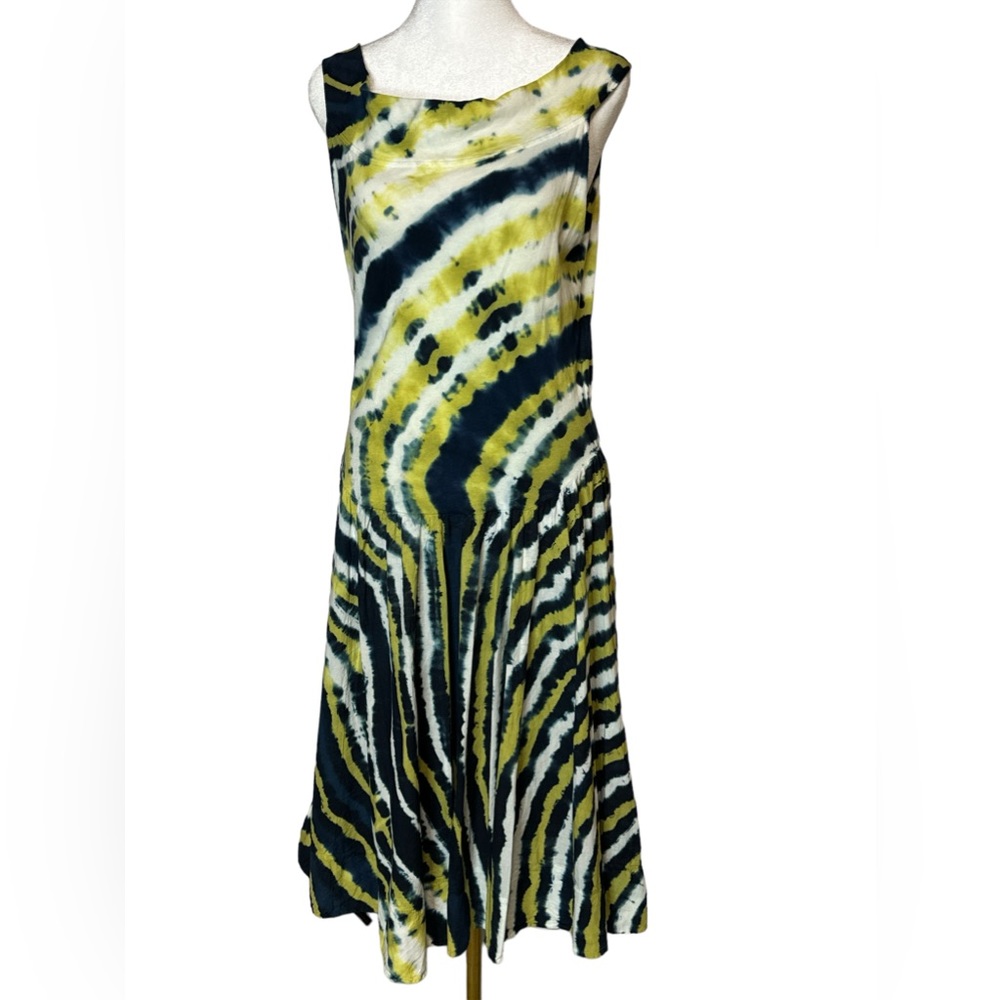 Luna Luz, Tank Dress Tie Dye, Fitted Cotton /Lycra Bodice, Cotton Sheeting Skirt View 2